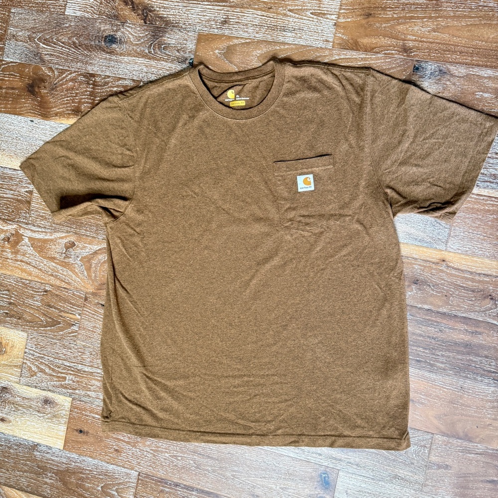 Carhartt Men's Short Sleeve Brown Pocket  Tee Shirt T-shirt Men’s XL